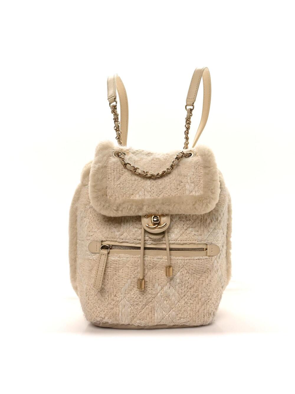 Chanel Tweed Shearling Quilted Cc #351199C18B